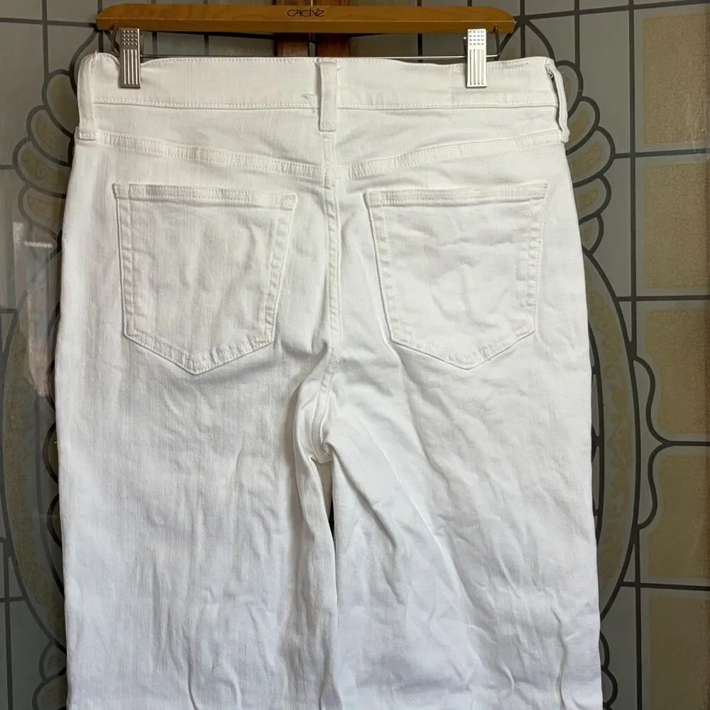 J. Crew '96 Slim Wide Jeans Retro Raw Hem White Preppy Beachy Coastal Size 28
